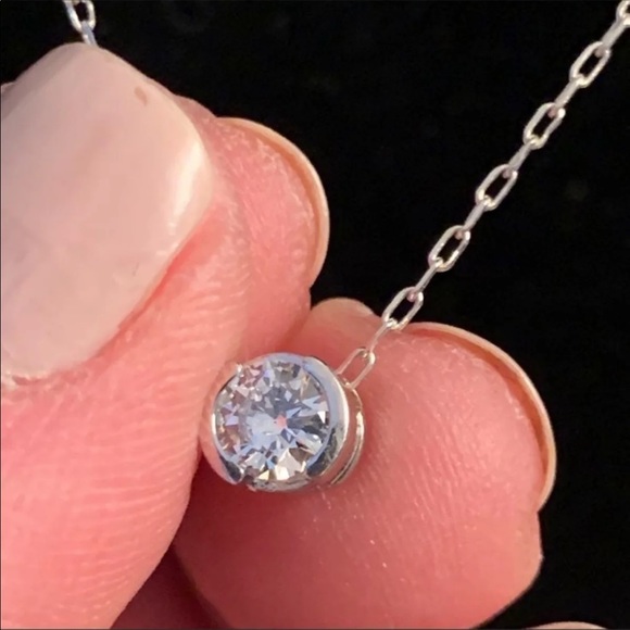 14K White Gold .40 Diamond Pendant 🌹 - Picture 11 of 13